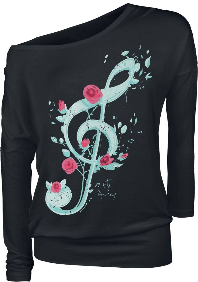 Full Volume by EMP Langarmshirt - Music and Roses - S bis XXL - für Damen - Größe XXL - schwarz von Full Volume by EMP