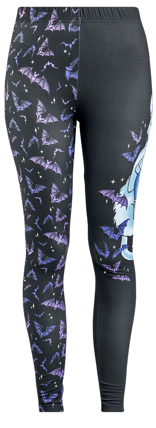 Full Volume by EMP Leggings - Leggings With Cat And Bat Print - S bis XXL - für Damen - Größe XL - schwarz von Full Volume by EMP