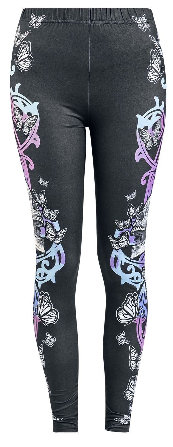 Full Volume by EMP Leggings With Skull And Butterfly Print Leggings schwarz in M von Full Volume by EMP