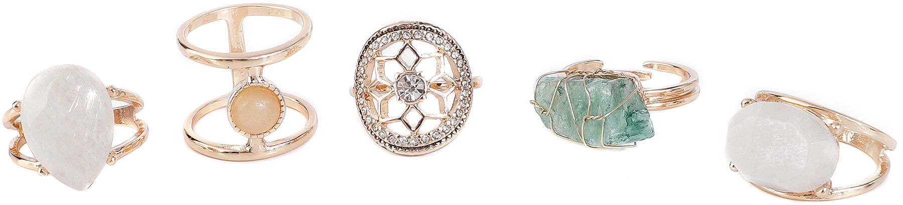 Full Volume by EMP Ring - Filigree Stone Ring Set - für Damen - goldfarben von Full Volume by EMP