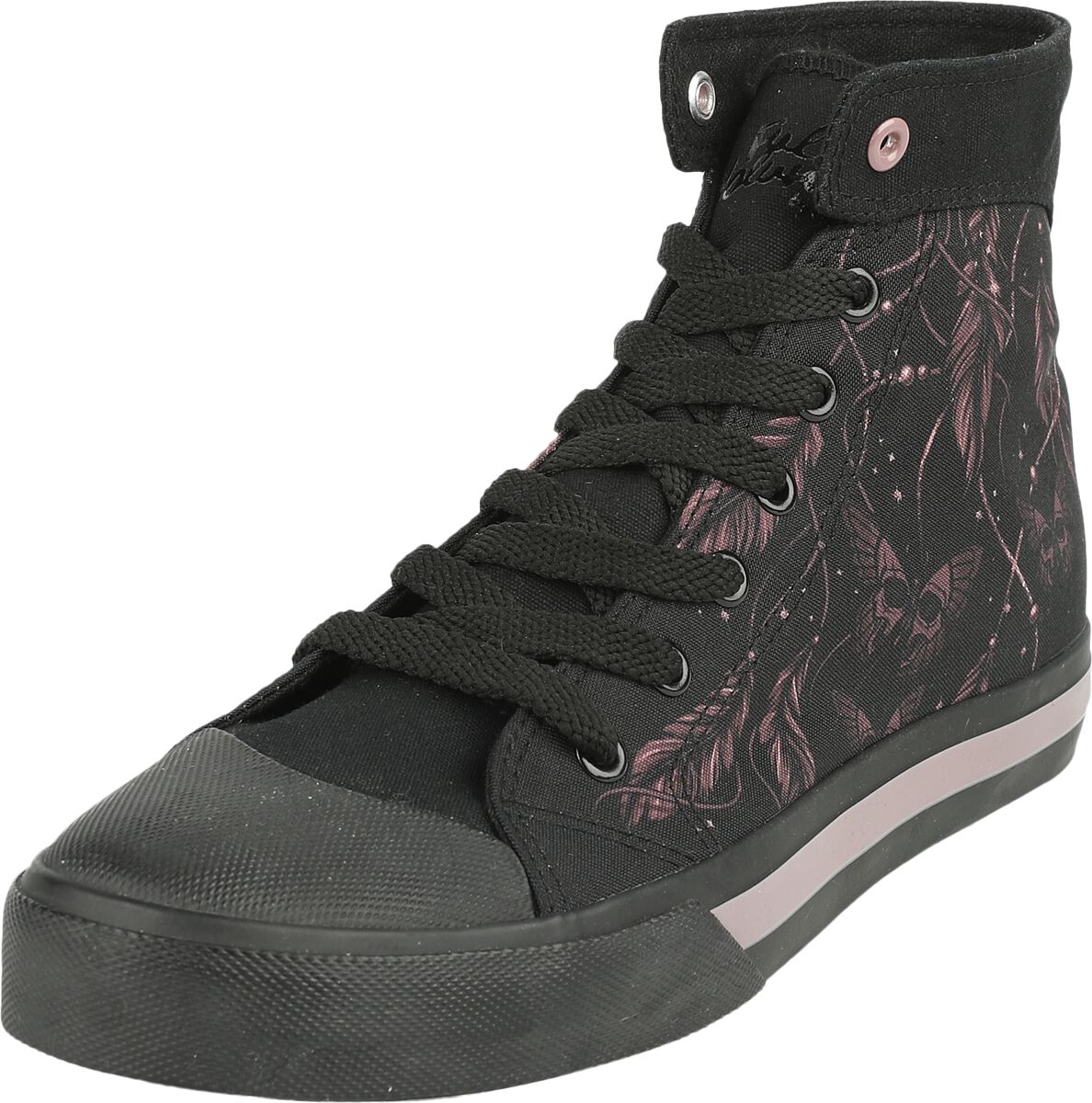 Full Volume by EMP Sneaker high - Sneaker with Feathers and Butterflies - EU37 bis EU41 - für Damen - Größe EU39 - schwarz von Full Volume by EMP