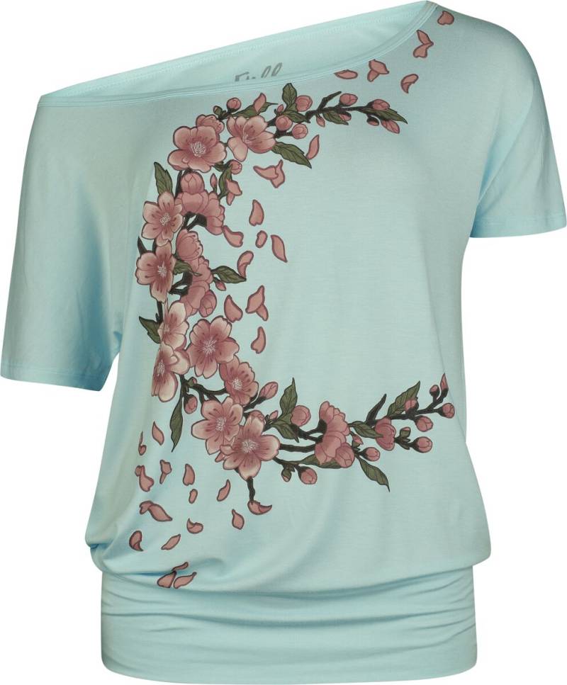 Full Volume by EMP T-Shirt - T-Shirt With Flower Spree - S bis XXL - für Damen - Größe XXL - mint von Full Volume by EMP