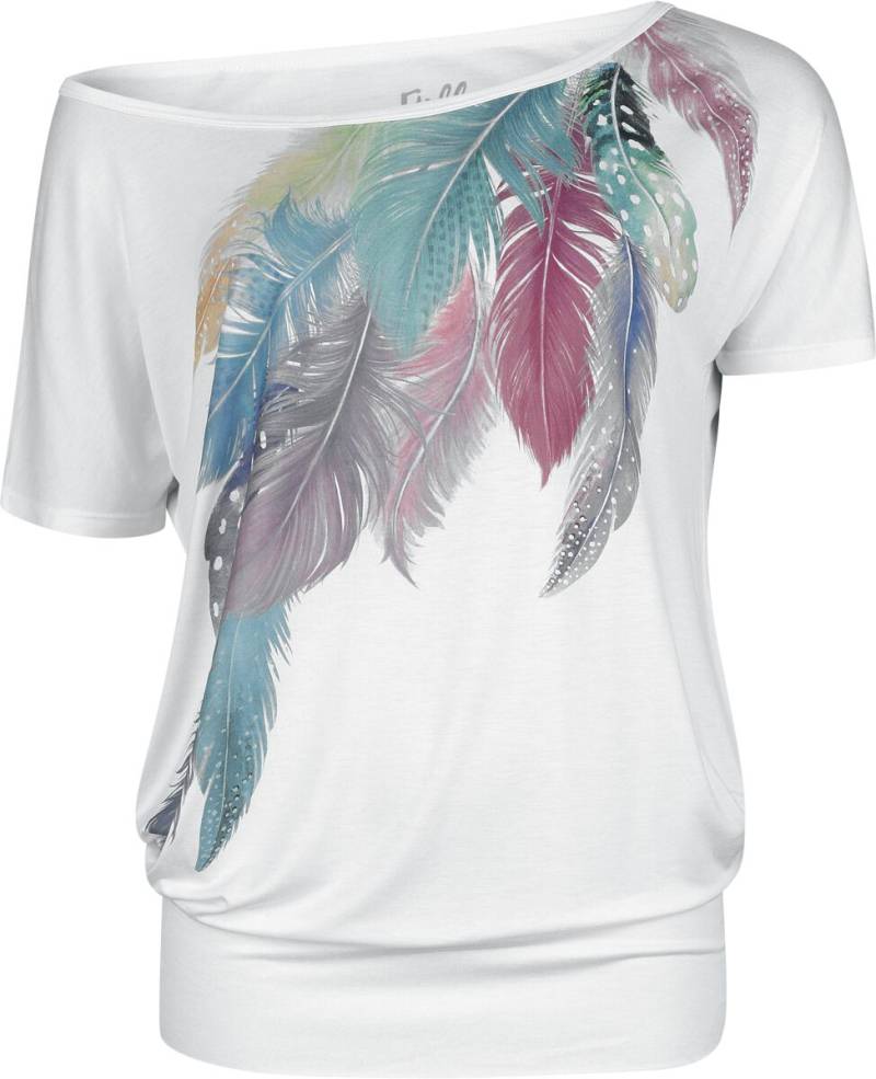 Full Volume by EMP T-Shirt With Feathers Frontprint T-Shirt weiß in M von Full Volume by EMP