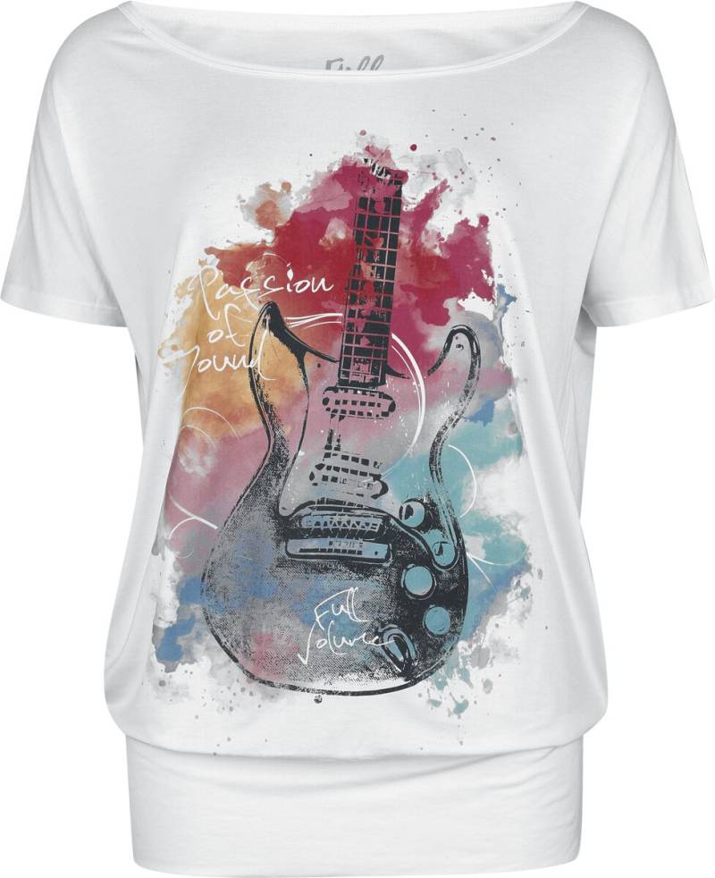 Full Volume by EMP T-Shirt With Guitar Frontprint T-Shirt weiß in XXL von Full Volume by EMP