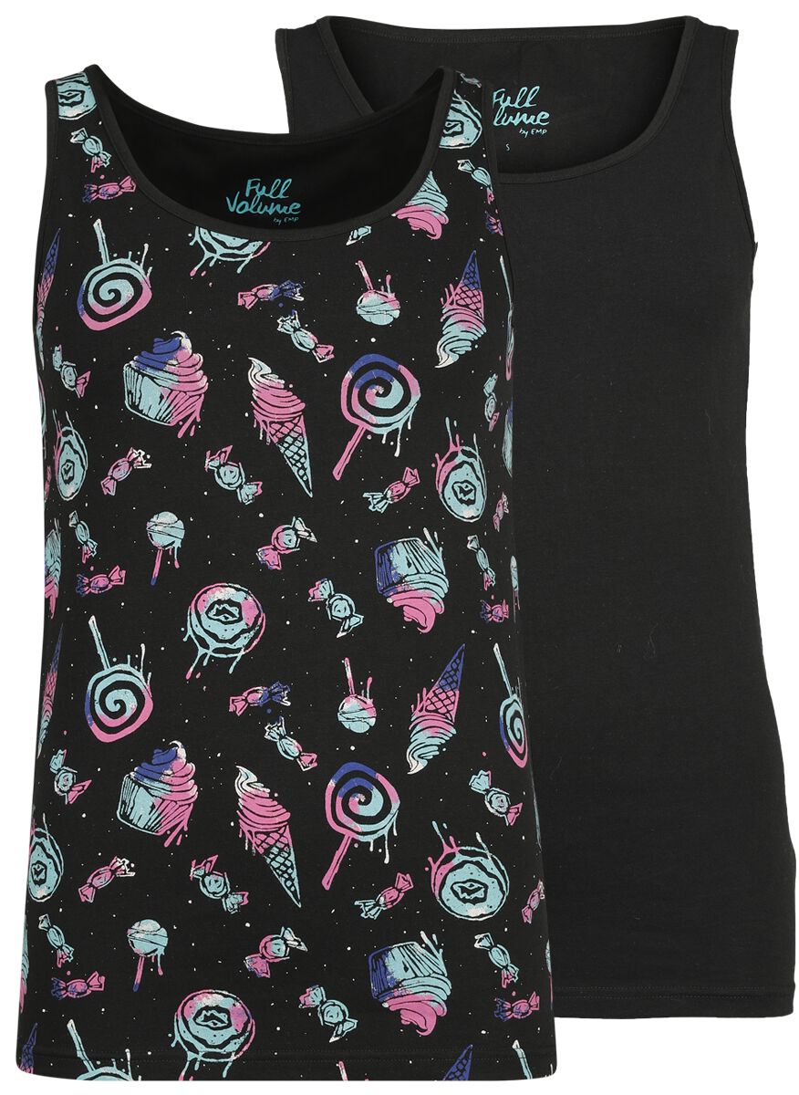 Full Volume by EMP Top - Double Pack Tops with Candy Print - S bis 5XL - für Damen - Größe M - multicolor von Full Volume by EMP