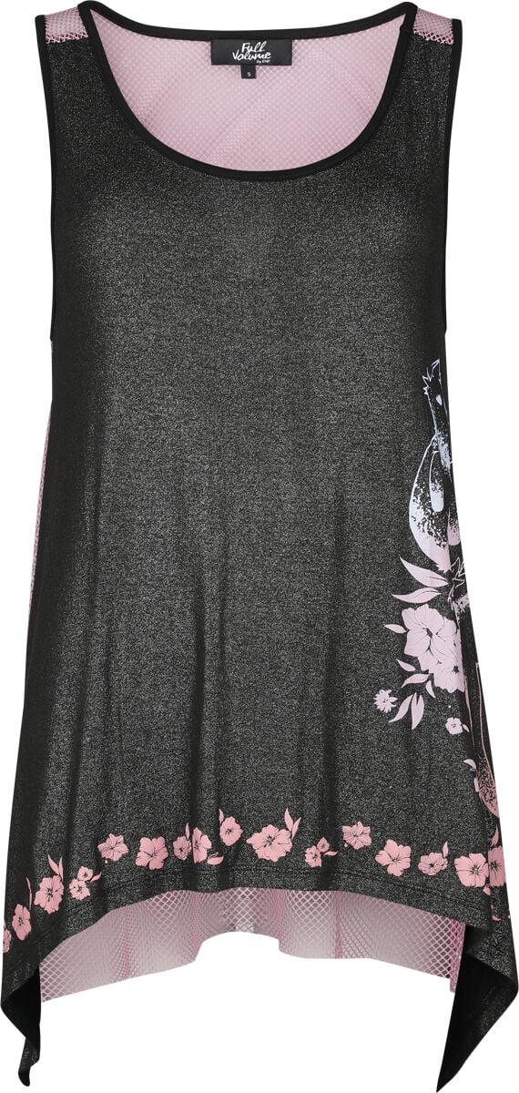 Full Volume by EMP Top - Glitter Top with Fishnet Back - S - für Damen - Größe S - schwarz von Full Volume by EMP