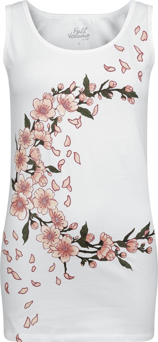Full Volume by EMP Top - Tank Top mit Flower Spree - S bis XXL - für Damen - Größe S - weiß von Full Volume by EMP