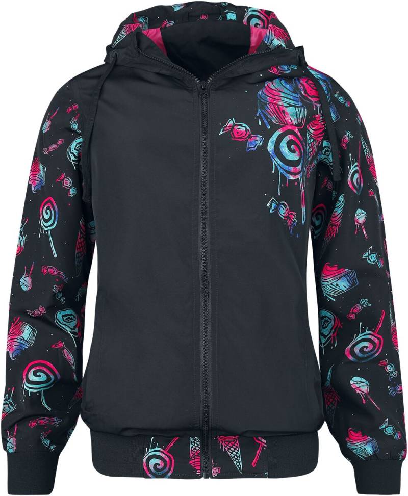 Full Volume by EMP Übergangsjacke - Oversize Between Season Jacket With Candy Print - XS bis M - für Damen - Größe M - schwarz von Full Volume by EMP