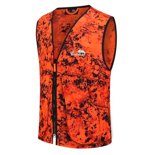 Full mundur Blaze Camo Orange Jagdweste Jagd Sicherheit leichte Weste mit mehreren Taschen für Erwachsene Unisex von Full mundur