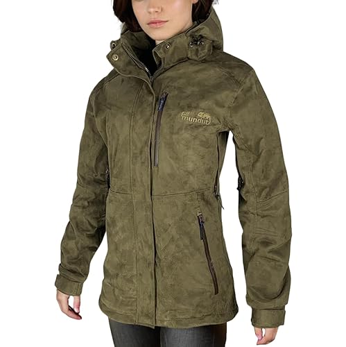 Full mundur Damen Outdoorjacke, Camo Jagdjacke, Wanderjacke, leichte Übergangsjacke, winddichte Jacke, wasserdichte Regenjacke, atmungsaktive Funktionsjacke mit abnehmbarer Kapuze von Full mundur