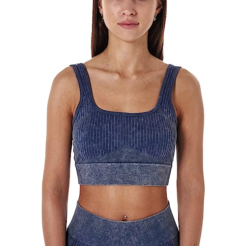 Full Blown Women Seamless Bra Top and Stylish Made with Pure Cotton Fabric- Durable and Easy to Wash -Premium Quality Sports, Gym Workout & Yoga Bra - Dark Denim - S von Full:Blown