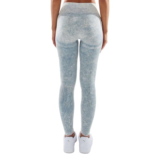 Full:Blown Nahtlose Leggings Damen - Ultimativer Komfort und Stil für Frauen - Yogahose Jogginghose Damen - Perfekt für Yoga, Laufen und den täglichen Gebrauch, Light Denim, L/XL von Full:Blown