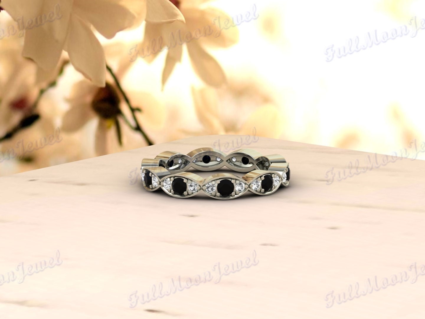 Schwarzer Onyx Ring, 925 Siler Sterling Dezember Geburtsstein Cz Band, Verlobungsring, Hochzeitsschmuck Für Frauen Gfit Sie von FullMoonJewel