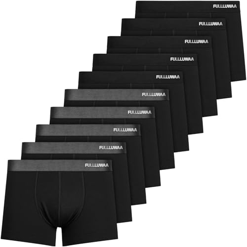 Fullluwaa Boxershorts Herren 10er Pack Baumwolle Unterhosen Männer Ohne Kratzenden Zettel Atmungsaktiv und Weiche Herrenunterwäsche von Fullluwaa