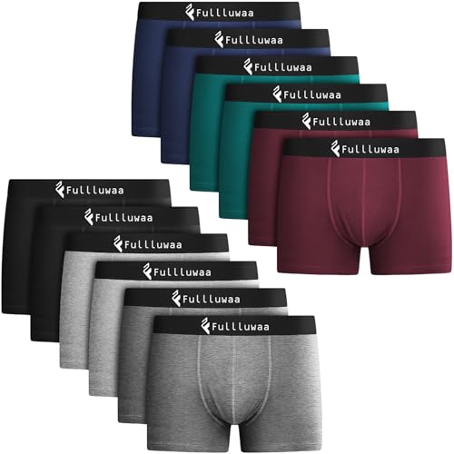 Fullluwaa Boxershorts Herren 12er Pack - Business Men Retroshorts Männer Trunks Baumwolle Unterwäsche Weiche und Ideale Passform (Ohne Kratzenden Zettel) von Fullluwaa