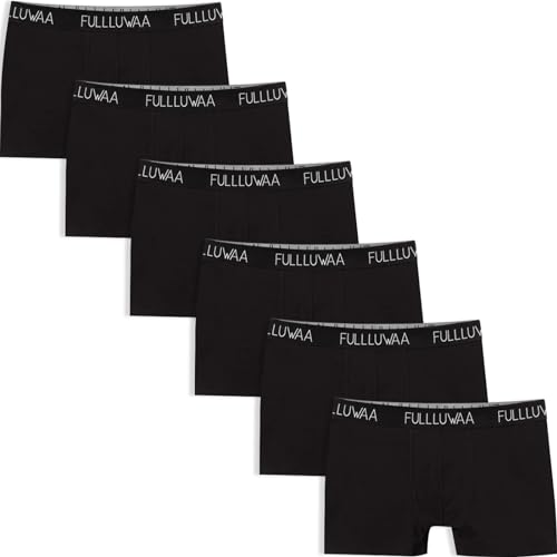 Fullluwaa Boxershorts Herren 6er Pack Retroshorts Trunks Men Unterwäsche Unterhosen Männer Baumwolle S,M,L,XL,2XL,3XL(M,Schwarz) von Fullluwaa