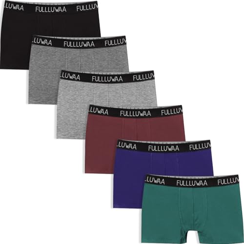 Fullluwaa Boxershorts Herren 6er Pack Retroshorts Trunks Men Unterwäsche Unterhosen Männer Baumwolle S,M,L,XL,2XL,3XL von Fullluwaa