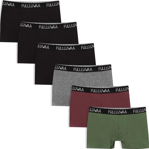 Fullluwaa Boxershorts Herren 6er Pack Retroshorts Trunks Men Unterwäsche Unterhosen Männer Baumwolle S,M,L,XL,2XL,3XL von Fullluwaa