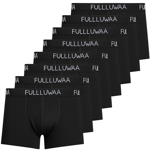 Fullluwaa Boxershorts Herren 8er Pack Unterhosen Männer Baumwolle Men Retroshorts Boxer Unterwäsche(Schwarz Type G, XL) von Fullluwaa