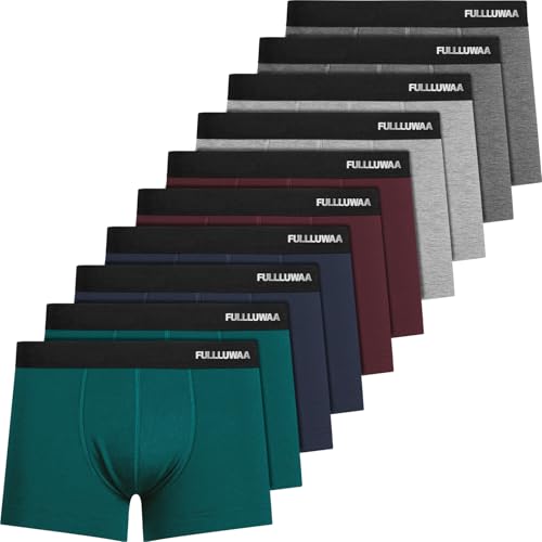 Fullluwaa Boxershorts Herren 10er Pack Baumwolle Unterhosen Männer Ohne Kratzenden Zettel Atmungsaktiv und Weiche Herrenunterwäsche von Fullluwaa