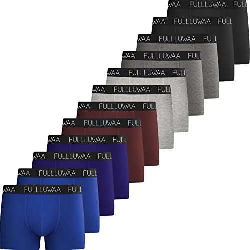 Fullluwaa Boxershorts Men Herren 12er Pack Retroshorts Männer Trunks Baumwolle Unterwäsche Weiche und Ideale Passform(Ohne Kratzenden Zettel),(Mehrfarbig, 2XL) von Fullluwaa