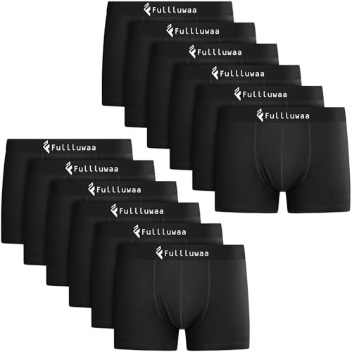 Fullluwaa Boxershorts Men Herren 10er/12er Pack Retroshorts Männer Trunks Baumwolle Unterwäsche Weiche und Ideale Passform(Ohne Kratzenden Zettel) von Fullluwaa