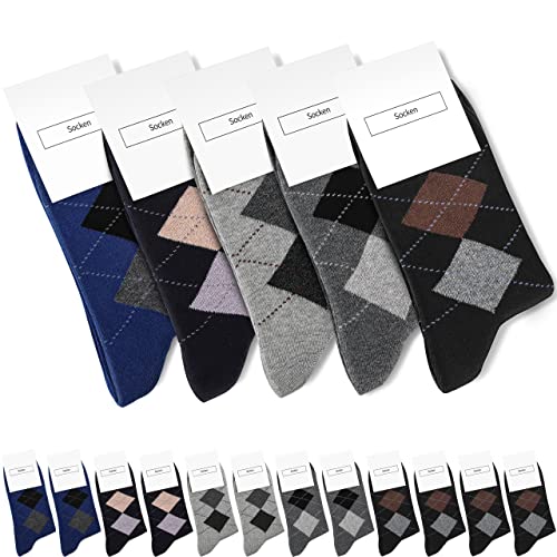 Fullluwaa Socken Herren Damen 10/12 Paar Business Schwarz Baumwolle Lange Komfortbund-S, Mehrfarbig-02 * 12 von Fullluwaa