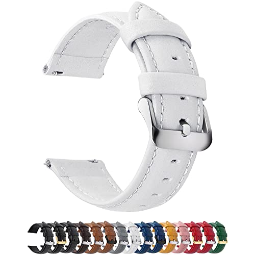 Fullmosa 12 Farben Uhrenarmband,22mm Vintage Lederarmband Ersatzrmbänder für Smartwatch und Universal-Uhr mit Edelstahl Schließe für Herren Damen,22mm Uhrband Weiß Fullmosa 12 Farben Uhrenarmband,22mm Vintage Lederarmband Ersatzrmbänder für Smartwatch und Universal-Uhr mit Edelstahl Schließe für Herren Damen,22mm Uhrband Weiß von Fullmosa