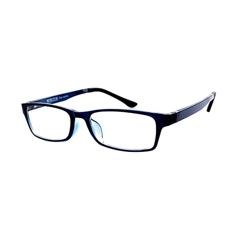 Fullwosing Brille Kurzsichtigkeit Myopia Brille Mit Dioptrien -0.50 bis -6.00 Fernbrille Distanz Brille für Damen Herren Blau(-4.50) von Fullwosing