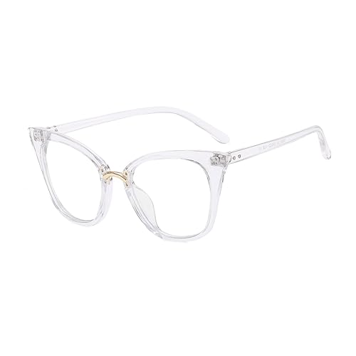 Fullwosing Modische Katzenaugen-Brille für Kurzsichtigkeit (-0.5 bis -6.0) Leichte Damen-Brille mit HD-Klarsicht, Trendy Cat-Eye Design für Frauen (Weiß, -2.00) von Fullwosing