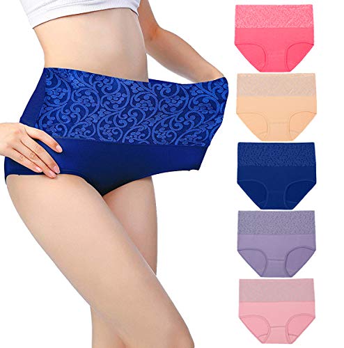 Fulyou Damen Unterhosen Baumwolle Slip Damen Pantys High Waist Taillenslip Mehrpack Wochenbett Unterwäsche Kaiserschnitt Unterhose von Fulyou