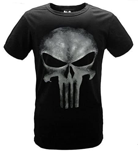 Fuman T Shirt Skull Frank Castle Cosplay Schwarz Kurzarm Verkleidung von Fuman