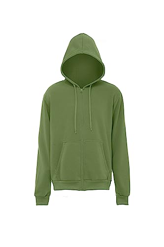 Fumo Men's Herren-Strick-Hoodie mit Reißverschluss Polyester Oliv Größe L Hooded Sweatshirt, Large von Fumo