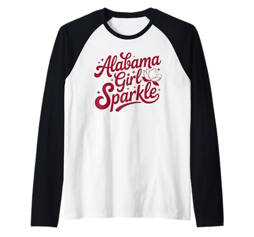 Alabama Girl Sparkle Fun floral Design Cute Raglan von Fun Alabama Threads