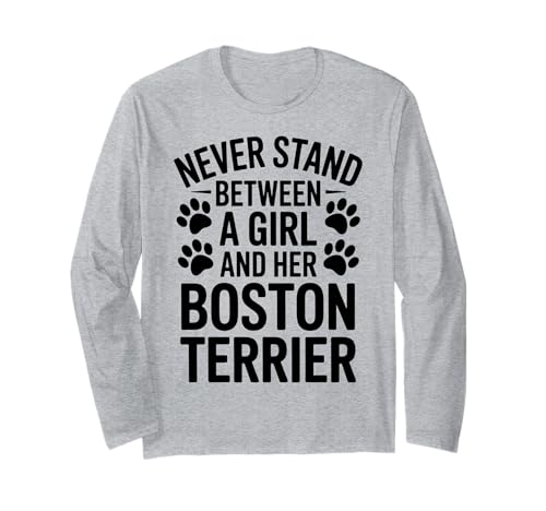 Boston Terrier Mädchen Lustiger Boston Terrier Langarmshirt von Fun Boston Terrier Cute Boston Terrier Designs