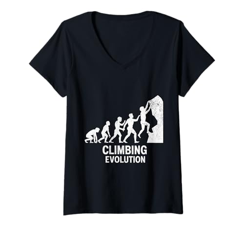 Damen Climbing Evolution Fun Bouldern Felskletterer T-Shirt mit V-Ausschnitt Damen Climbing Evolution Fun Bouldern Felskletterer T-Shirt mit V-Ausschnitt von Fun Bouldering Rock Climber Art