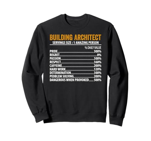 Fun Building Architect Nährwertangaben Informationen Männer Frauen Sweatshirt von Fun Building Architect Nutrition Facts Men Women