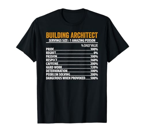 Fun Building Architect Nährwertangaben Informationen Männer Frauen T-Shirt von Fun Building Architect Nutrition Facts Men Women