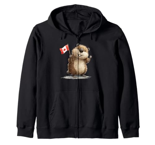 Lächelnder Kanada Biber für Jungen und Mädchen Kapuzenjacke Lächelnder Kanada Biber für Jungen und Mädchen Kapuzenjacke von Fun Canadian Beaver