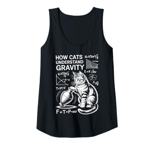 Damen Katzenphysik Wie Katzen die Schwerkraft verstehen Lustige Katze Tank Top Damen Katzenphysik Wie Katzen die Schwerkraft verstehen Lustige Katze Tank Top von Fun Cats Thinking Cool Science Cat Design