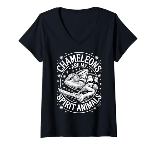 Damen Chamäleons Geist Tiere Lustiges Chamäleon T-Shirt mit V-Ausschnitt Damen Chamäleons Geist Tiere Lustiges Chamäleon T-Shirt mit V-Ausschnitt von Fun Chameleon Cool Chameleons Design
