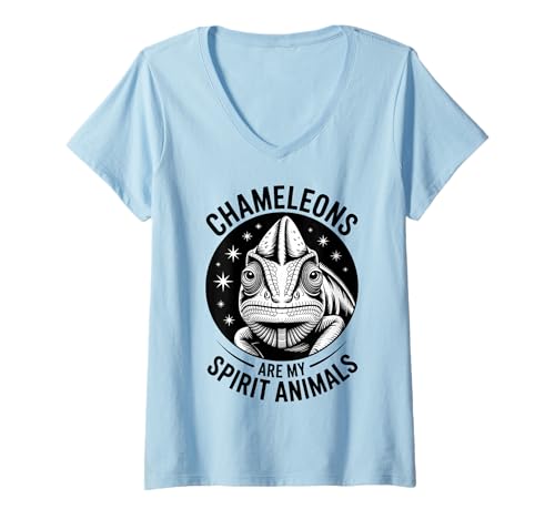 Damen Chamäleons Geist Tiere Lustiges Chamäleon T-Shirt mit V-Ausschnitt Damen Chamäleons Geist Tiere Lustiges Chamäleon T-Shirt mit V-Ausschnitt von Fun Chameleon Cool Chameleons Designs