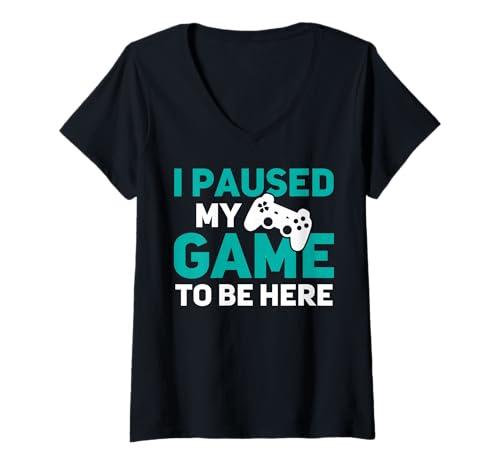 Damen Ich Habe Mein Spiel unterbrochen, um Hier zu Sein Lustiges Computer PS PC Online Gaming T-Shirt mit V-Ausschnitt Damen Ich Habe Mein Spiel unterbrochen, um Hier zu Sein Lustiges Computer PS PC Online Gaming T-Shirt mit V-Ausschnitt von Fun Computer Gaming Designs