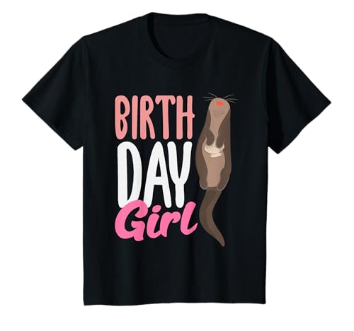 Geburtstag Mädchen Adorable Otter Geburtstag T-Shirt von Fun Cute Otter Birthday Party Apparel For Kids