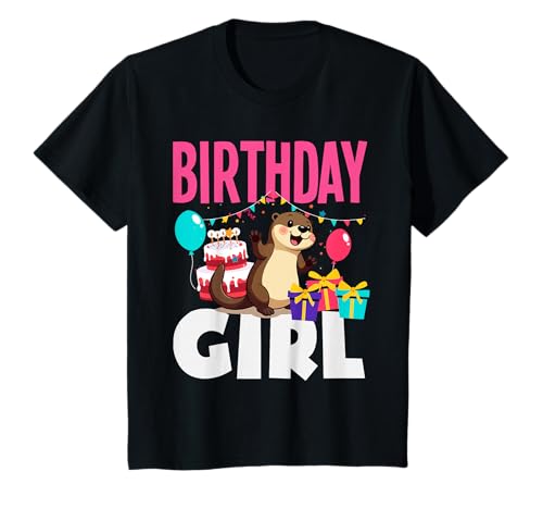 Geburtstag Mädchen Adorable Otter Geburtstag T-Shirt von Fun Cute Otter Birthday Party Apparel For Kids