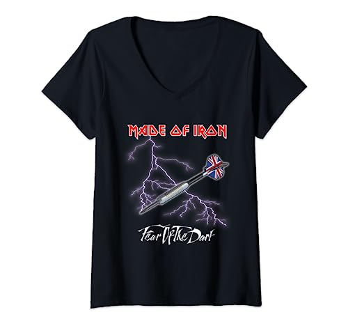 Damen Made of Iron – Fear of the Dart! T-Shirt mit V-Ausschnitt Damen Made of Iron – Fear of the Dart! T-Shirt mit V-Ausschnitt von Fun Dart Shirts