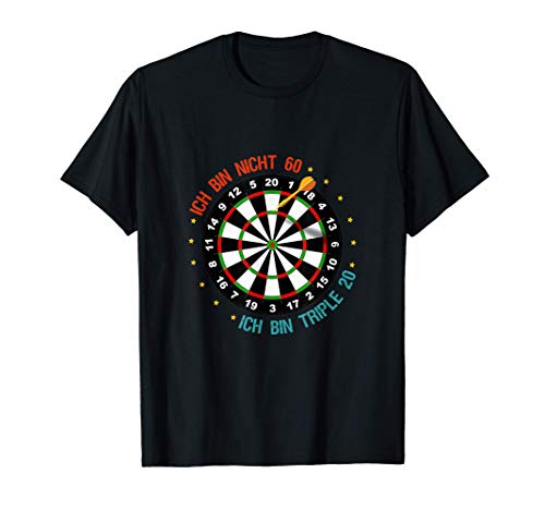 Herren Ich Bin Nicht 60 Ich Bin Triple 20 Dart Trikot Outfit T-Shirt von Fun Dart Spieler Sprüche & Geschenke zum Bday