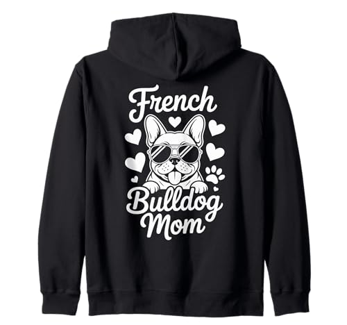Französische Bulldogge Mama, süßer Welpe in Sonnenbrille mit Herzen Kapuzenjacke Französische Bulldogge Mama, süßer Welpe in Sonnenbrille mit Herzen Kapuzenjacke von Fun Dog Parent and Mothers Day Designs