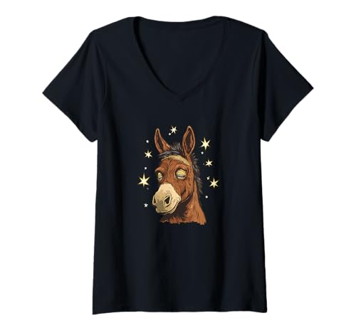 Damen Statement „Verwirrter Esel“ für „Laughs All Around“ -Outfit T-Shirt mit V-Ausschnitt Damen Statement „Verwirrter Esel“ für „Laughs All Around“ -Outfit T-Shirt mit V-Ausschnitt von Fun Donkey