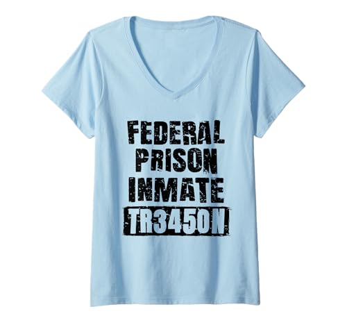 Damen Federal Prison Jail Inmate Uniform Number Funny Halloween T-Shirt mit V-Ausschnitt Damen Federal Prison Jail Inmate Uniform Number Funny Halloween T-Shirt mit V-Ausschnitt von Fun Federal Inmate Prisoner